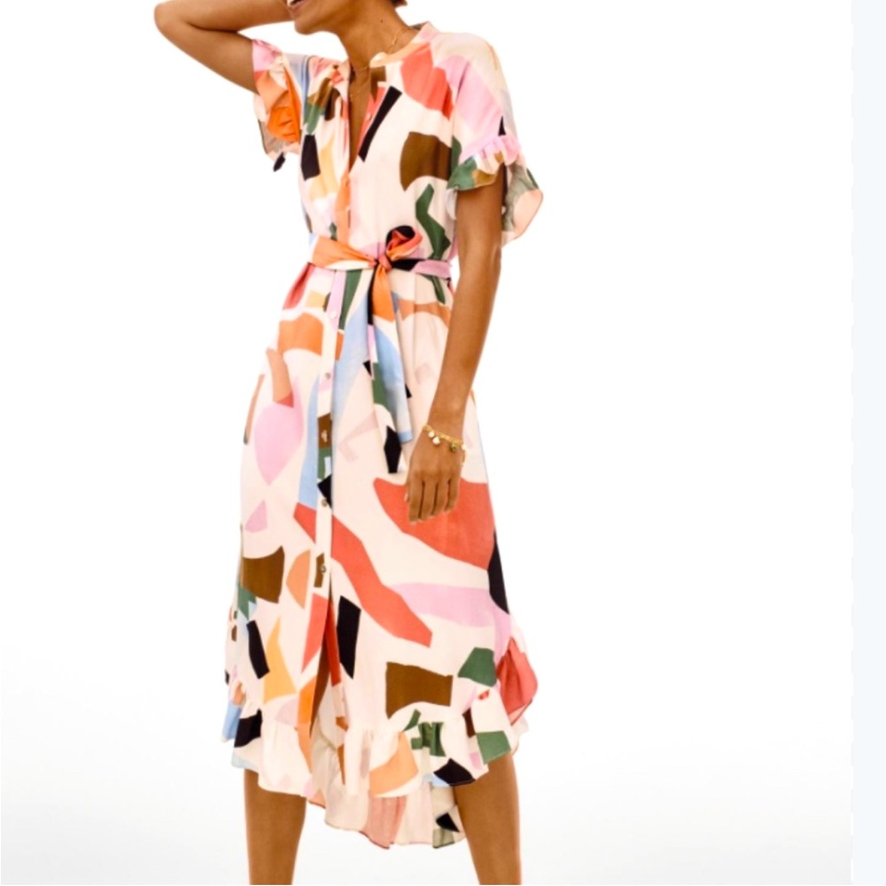 Anthropologie Corey lynn calter statement colorful shirt dress, button down maxi